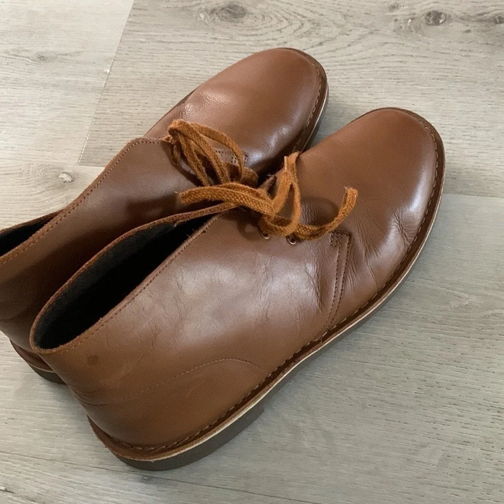 Clark's‎ bushacre 2 chukka boots 11 lace up leather tan cognac winter fall